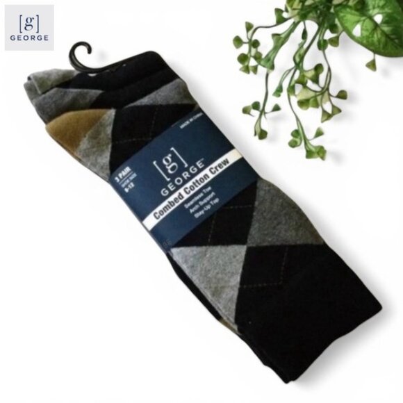 George Other - GEORGE Men’s Crew Socks 3‑Pack – Combed Cotton – Size 6–12 – NWT